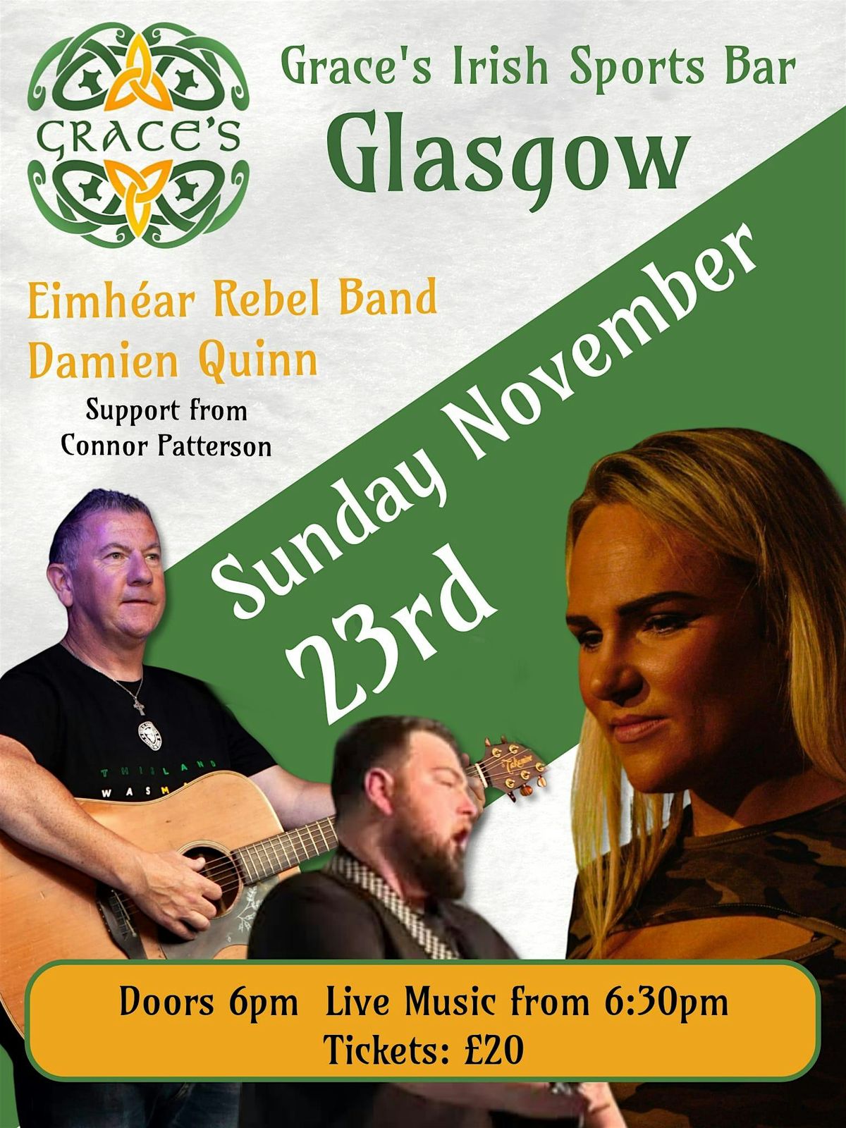 Eimh\u00e9ar Rebel Band & Damien Quinn Live at Graces Irish Sports Bar, Glasgow