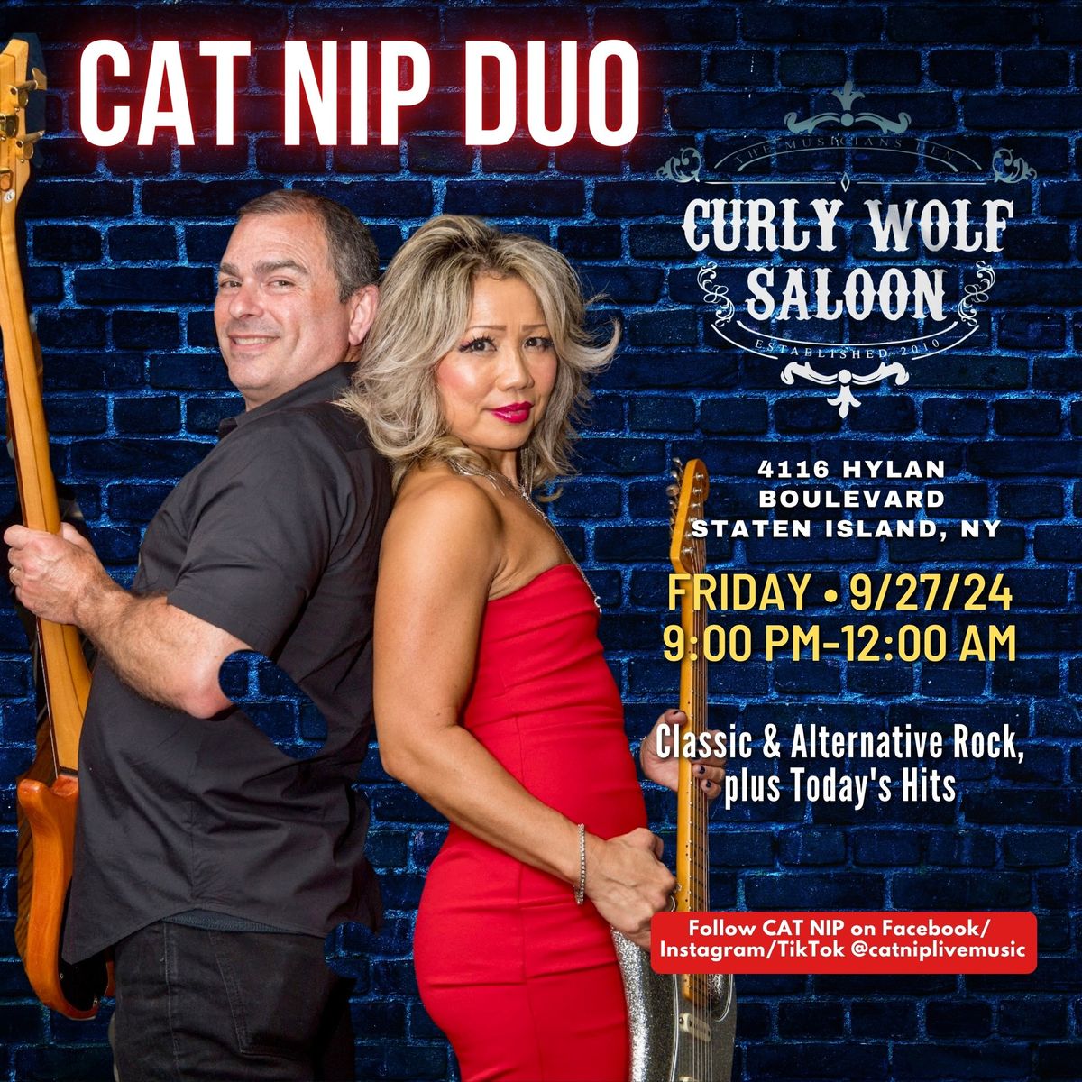 CAT NIP DUO: Fall Season Friday at Curly Wolf Saloon