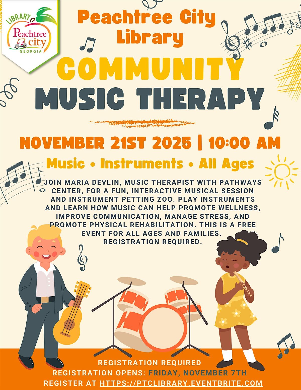 Community Music Therapy @ the Library (All Ages)