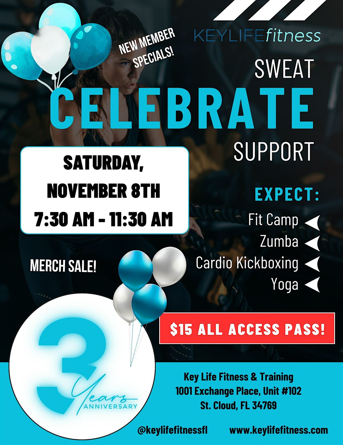 Key Life Fitness 3-Year Anniversary Celebration: 3 Years Strong!