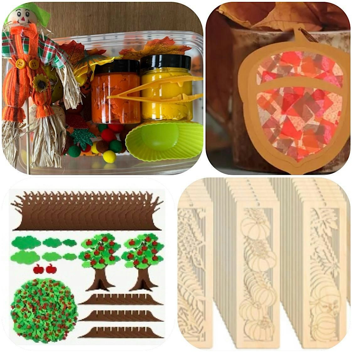 Fall Story time & Crafts (sensory bin, acorn, tree & bookmark)
