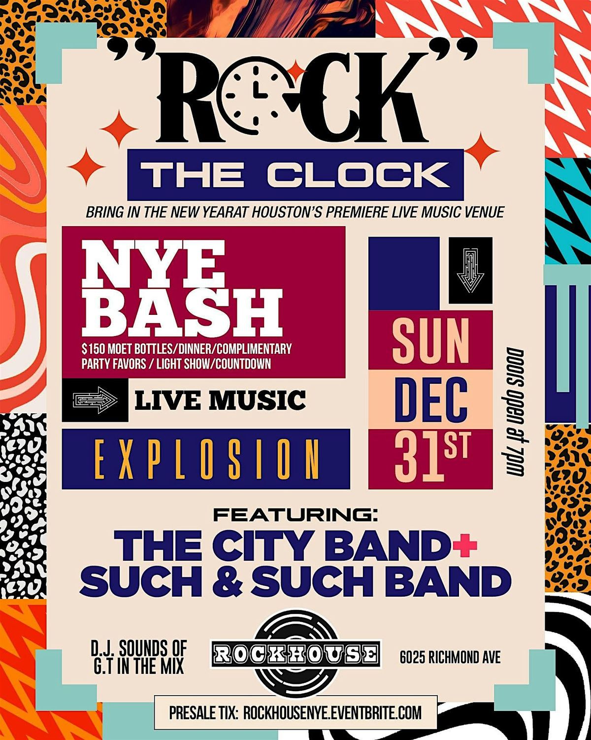 NEW YEAR'S EVE HOUSTON 2025 | ROCK THE CLOCK at ROCK HOUSE.