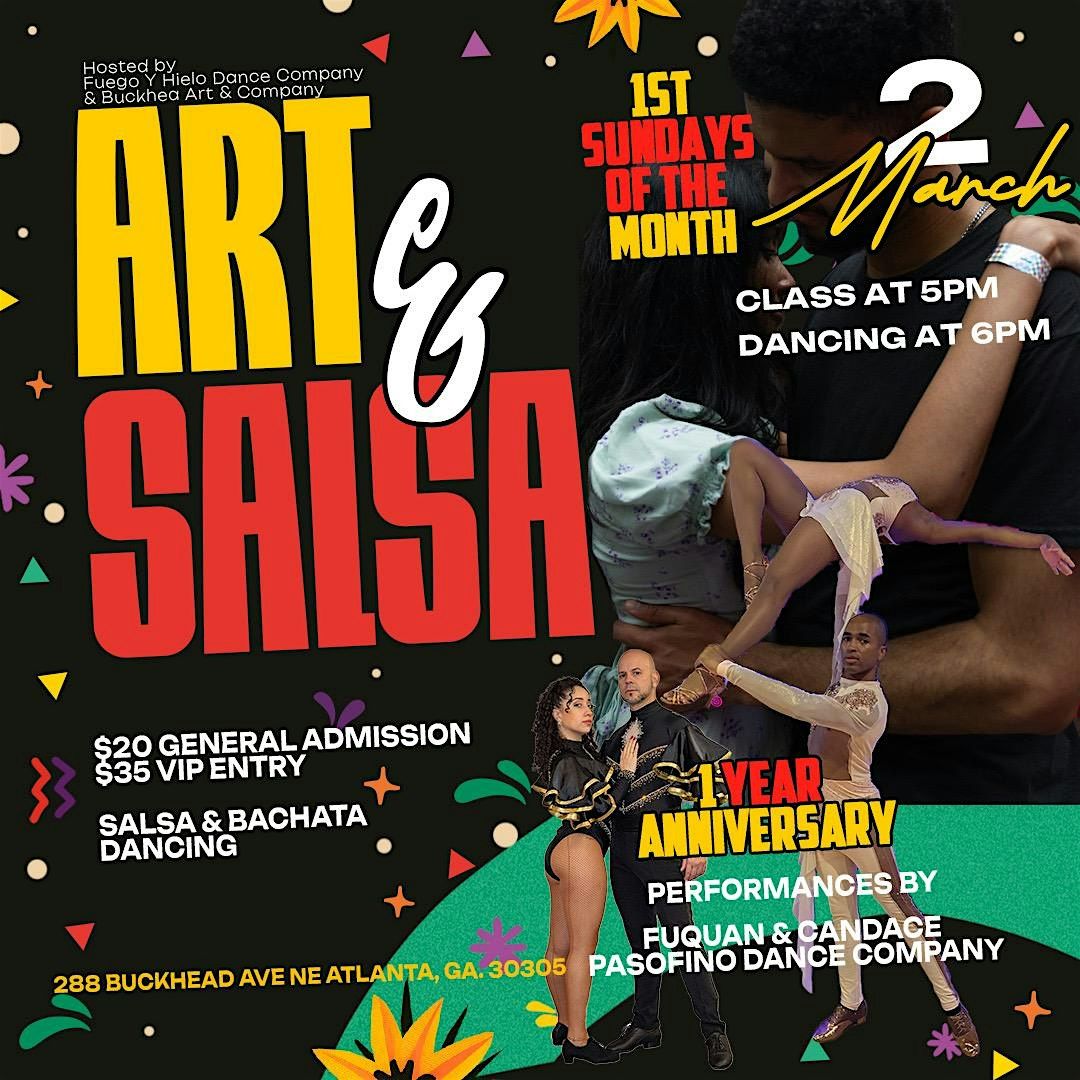 "Art + Salsa" Dance Class + Social in Buckhead Art Gallery