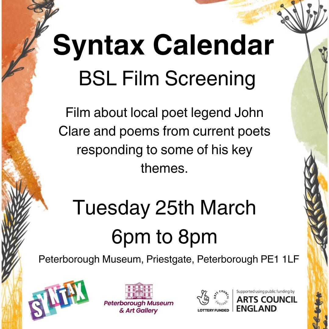 Syntax Calendar with BSL interpretation Screening