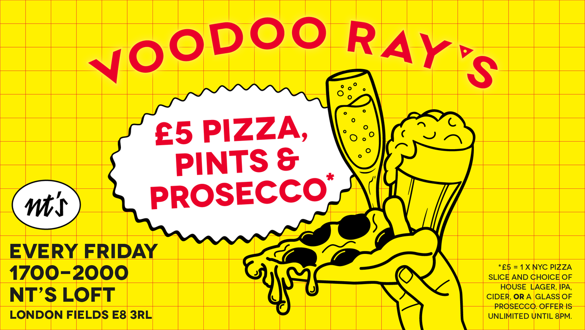 \u00a35 Pizza, Pints &amp; Prosecco