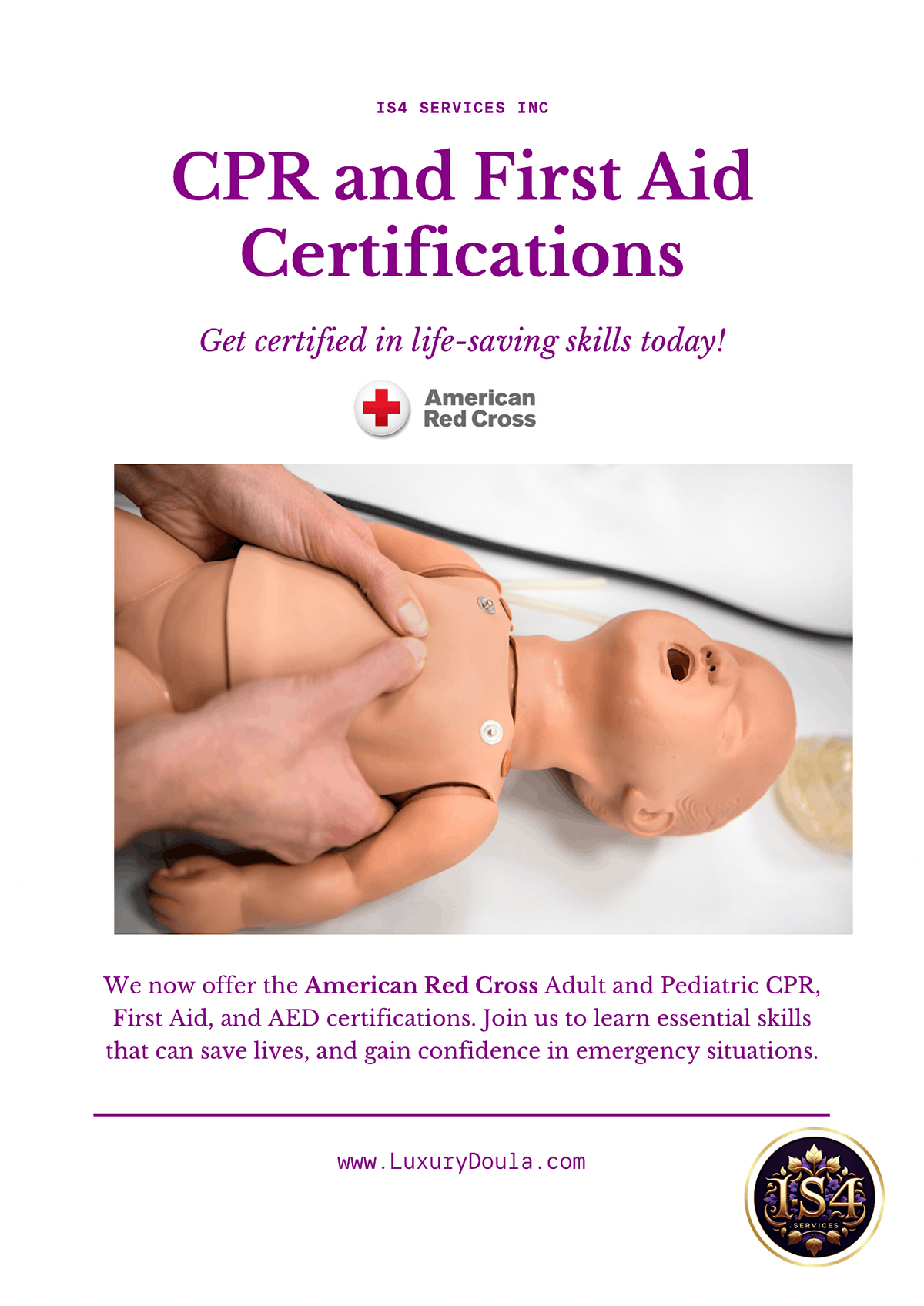 Adult and Children\u2019s CPR certification