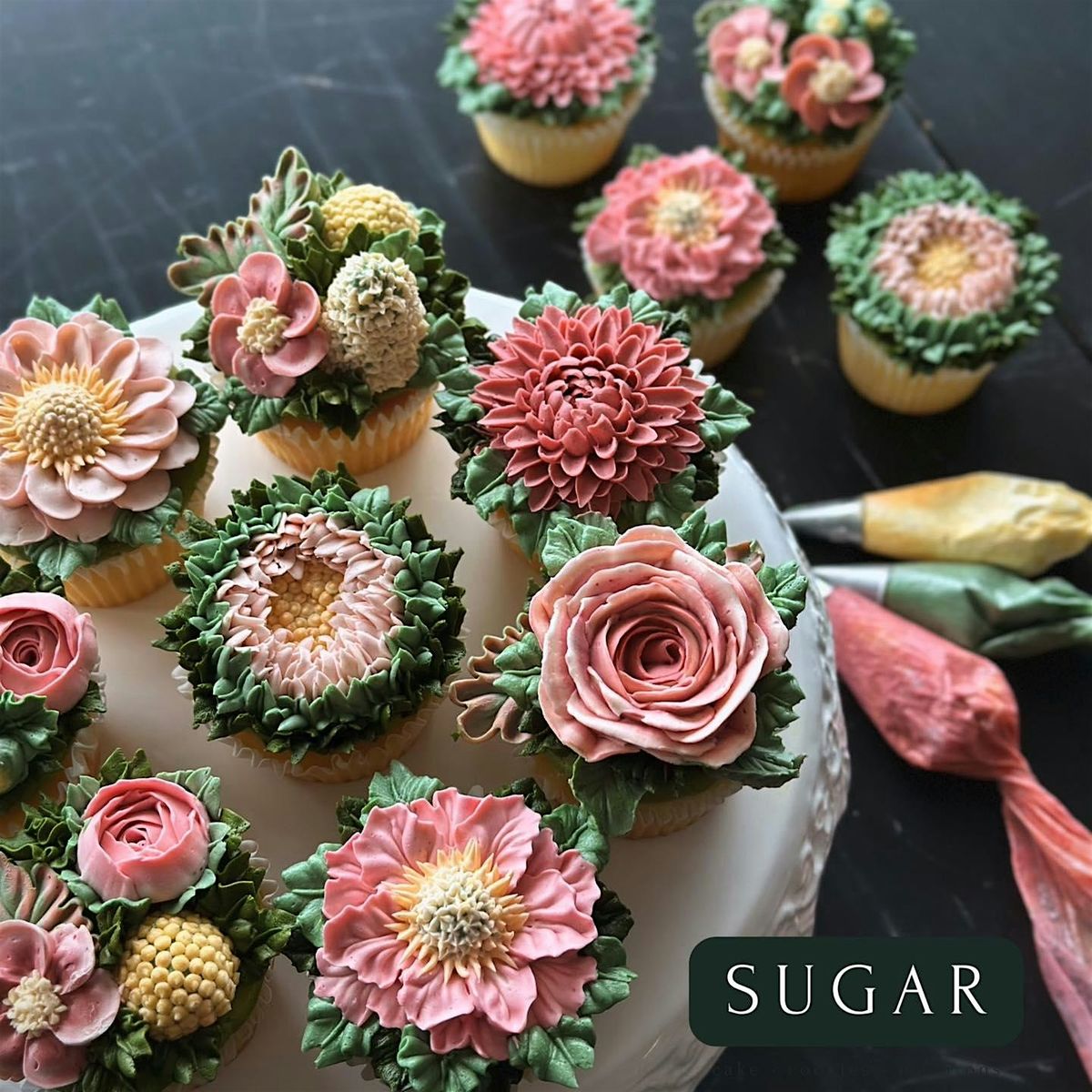 Buttercream Floral Design Cupcake Class - Feb 23