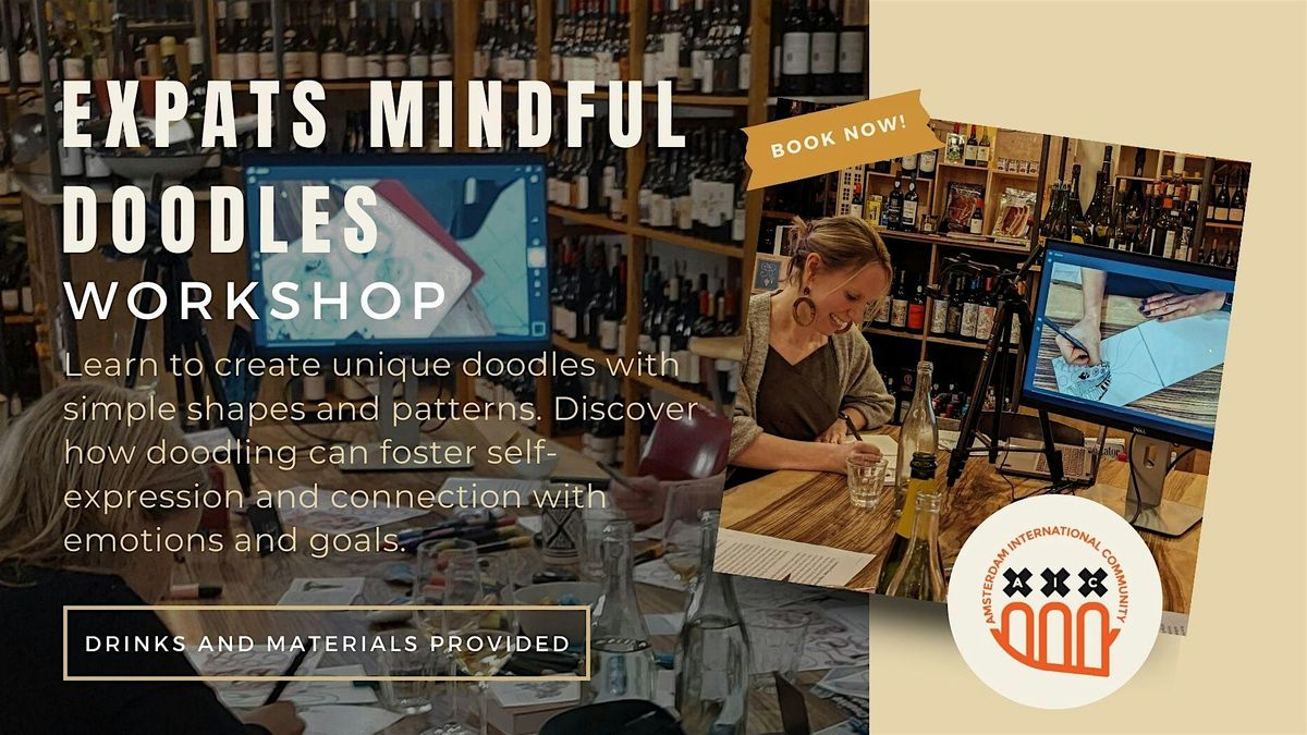 Expats Mindful Doodles Workshop: Unleash Your Creativity Over Wine!