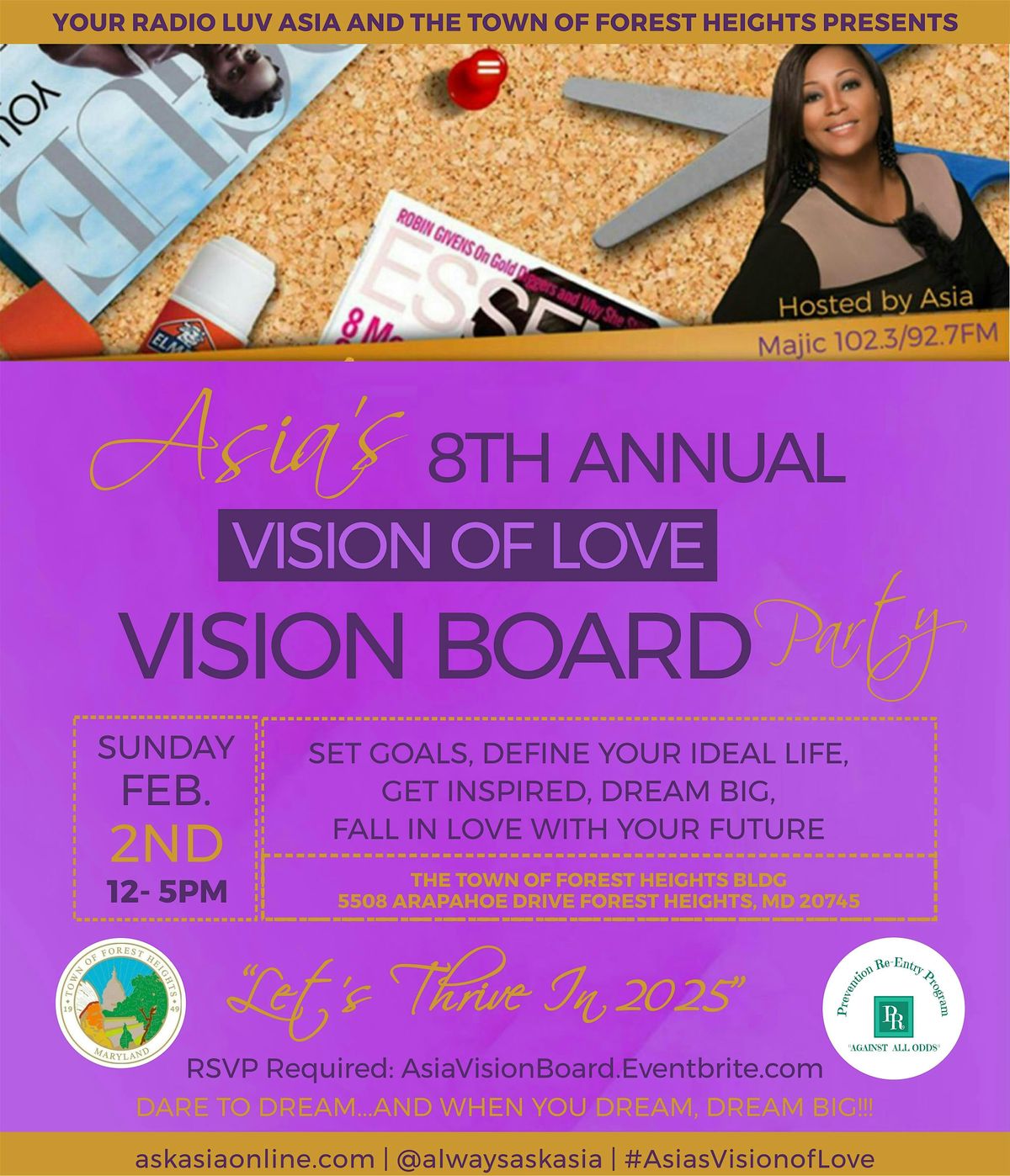 Your Radio Luv Asia\u2019s 8th Annual "Vision of Love" Vision Board Party!