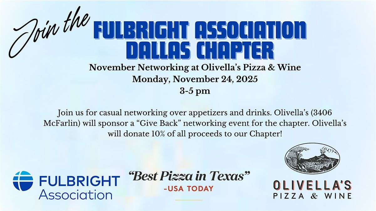 Fulbright Association Give Back Brunch and November Networking