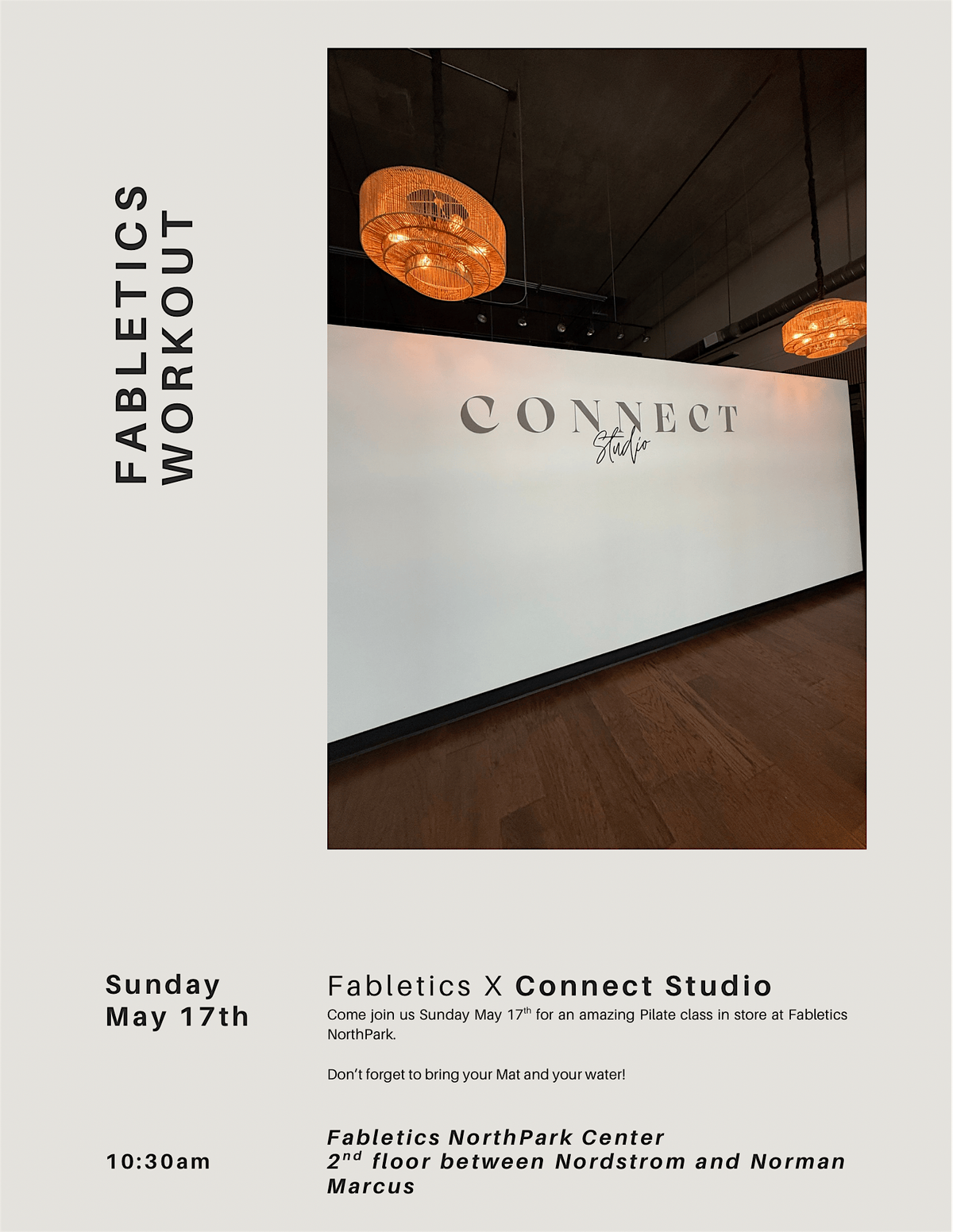 Fabletics X Connect Studio Pilates Class