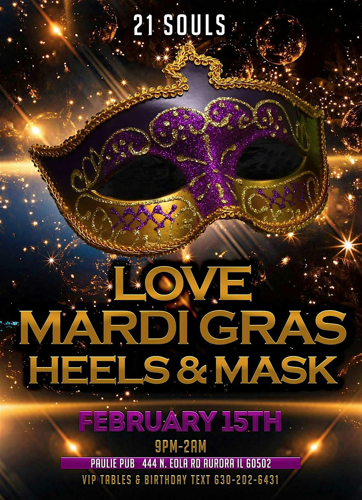 West Suburbs Mardi Gras Mask & Heels R&B, House Music  Old School