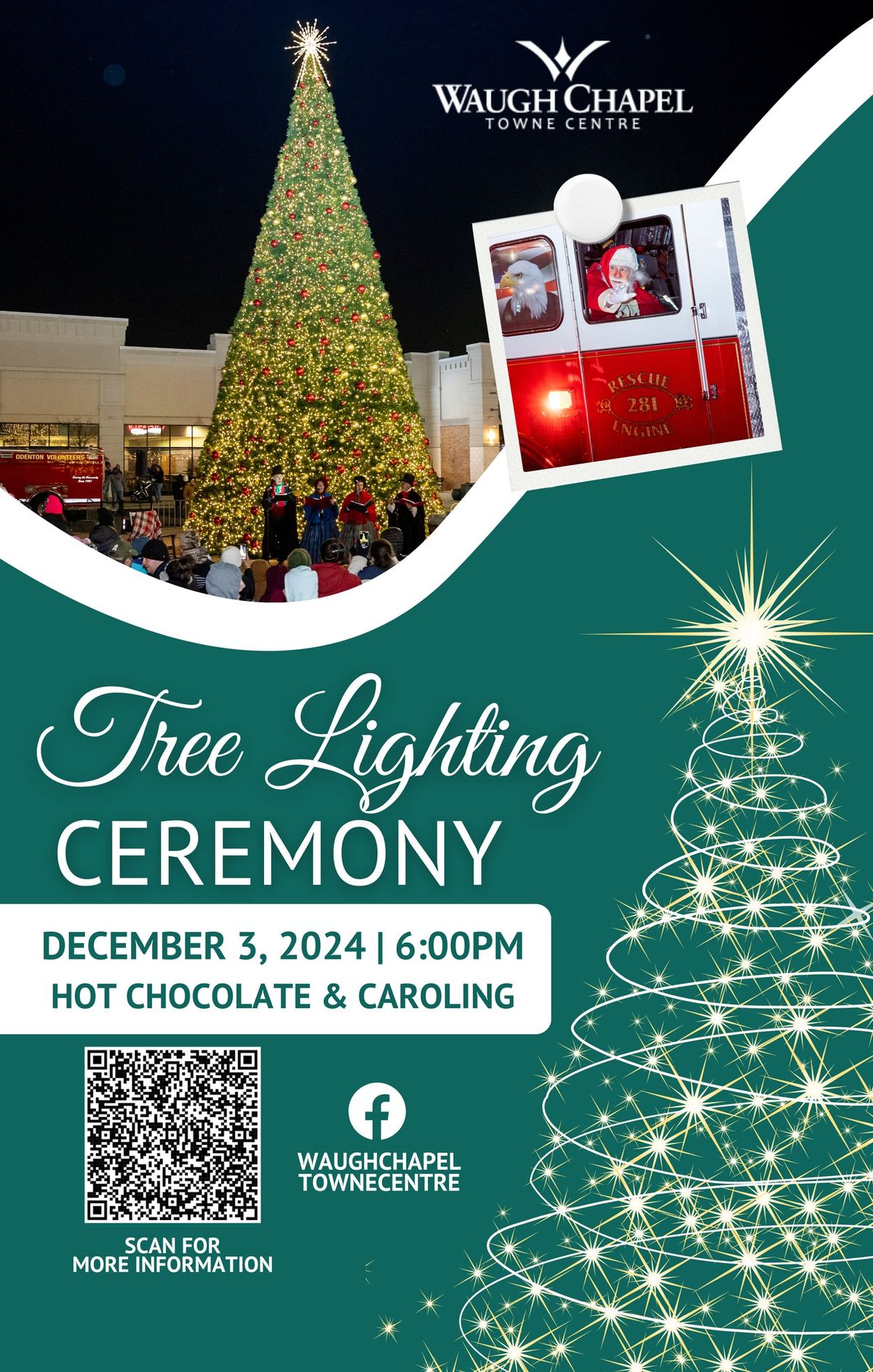 Waugh Chapel Towne Centre Tree Lighting Ceremony - Caroling, Santa, & Hot Chocolate!