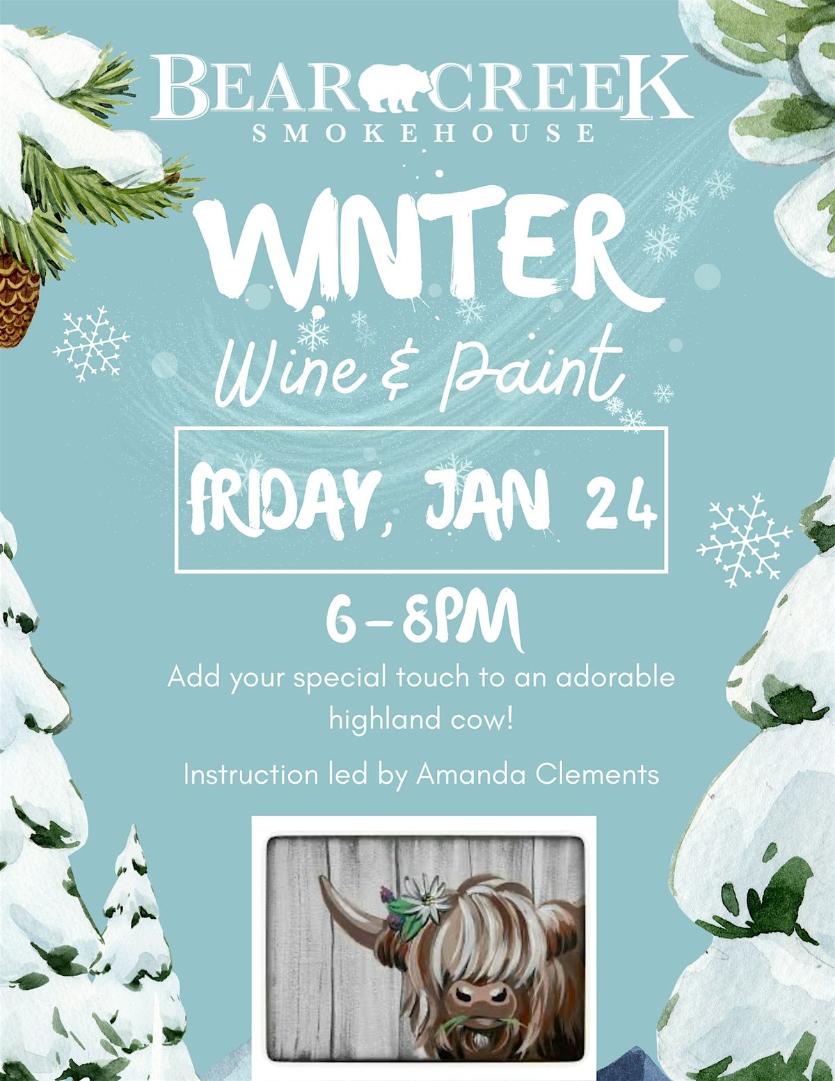 Crafts at the Creek Winter Wine & Paint