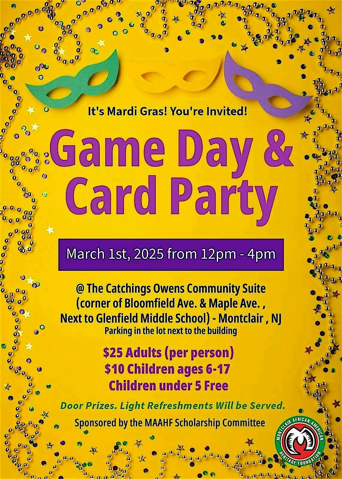 Game Day and Card Party