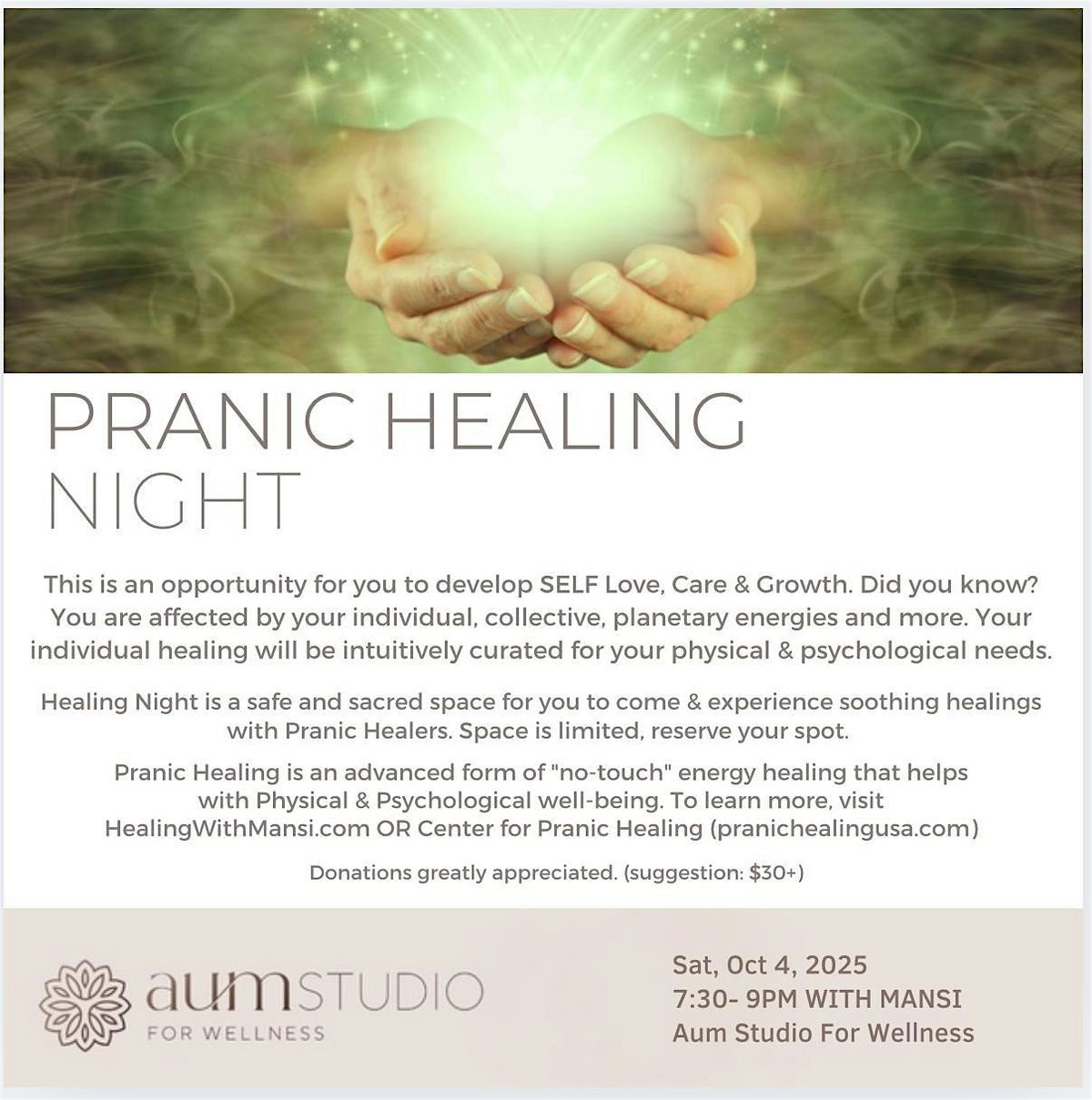 Pranic Healing Nights (Atlanta)