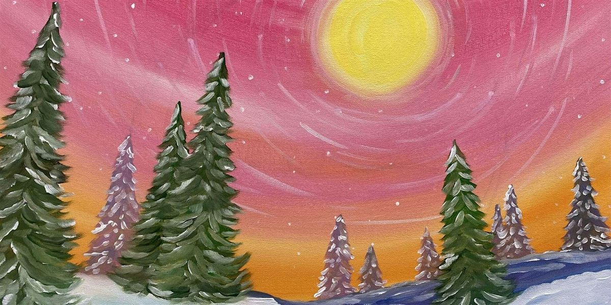 Sunrise Winter Trees - Paint and Sip by Classpop!\u2122