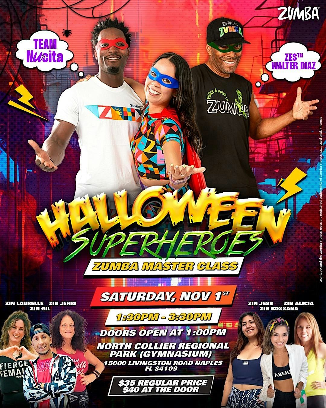 Halloween Superheroes Zumba Masterclass ZES Wally, Team Nucita, & Friends!