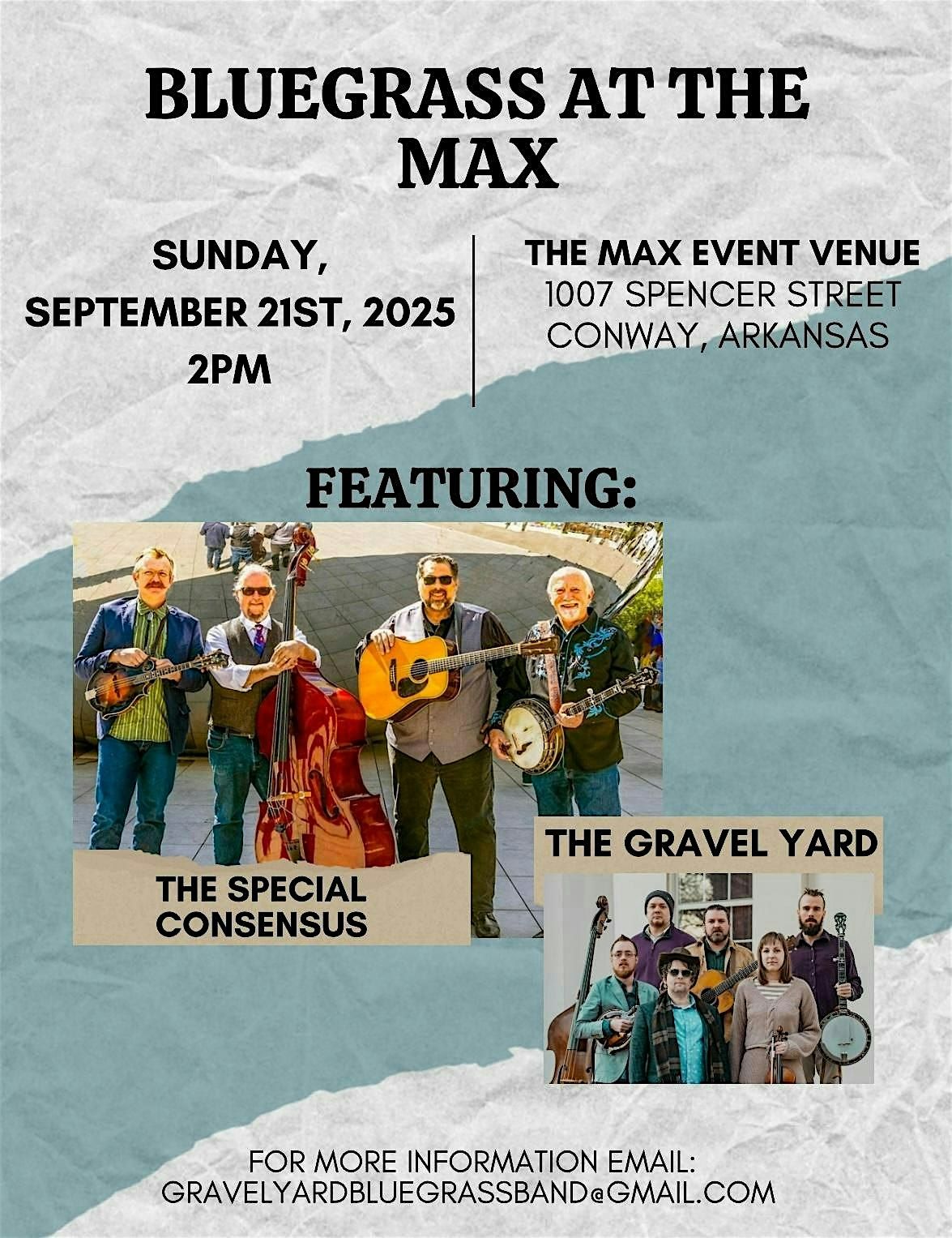 Bluegrass at The Max: Special Consensus with Gravel Yard