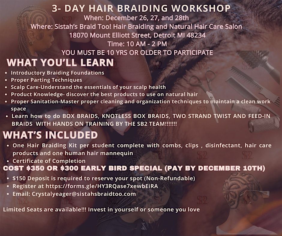 Sistah's Braid Too! 3-Day Hair Braiding Workshop