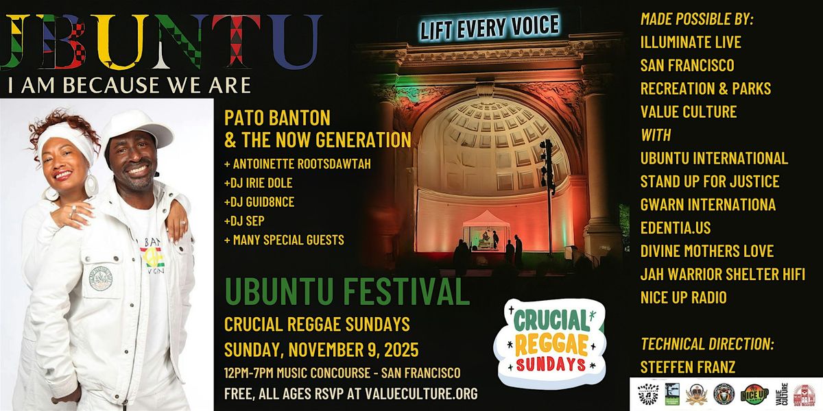 Ubuntu Festival ft. Pato Banton and the Now Generation plus Special Guests