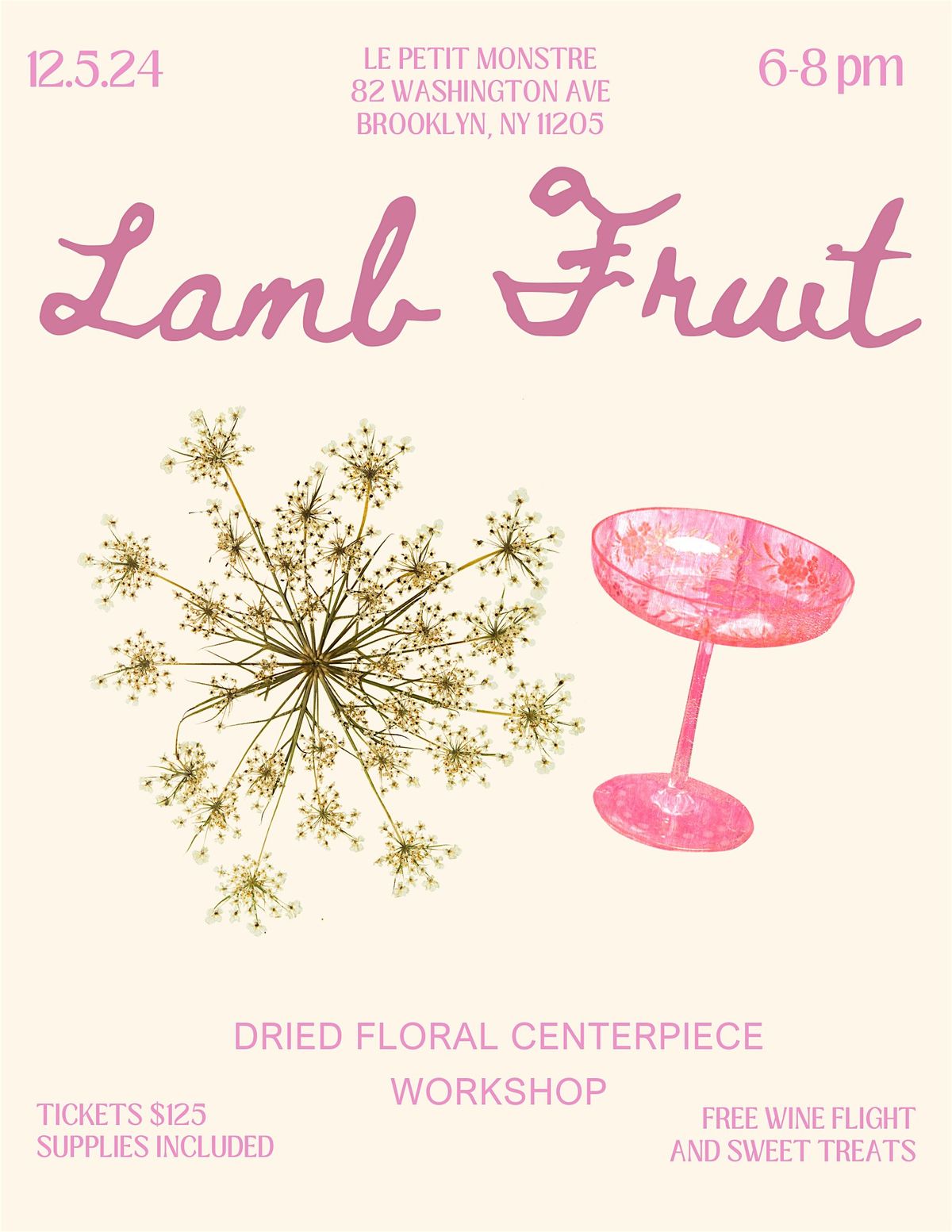 Dried Floral Centerpiece Workshop with Lamb Fruit Floral