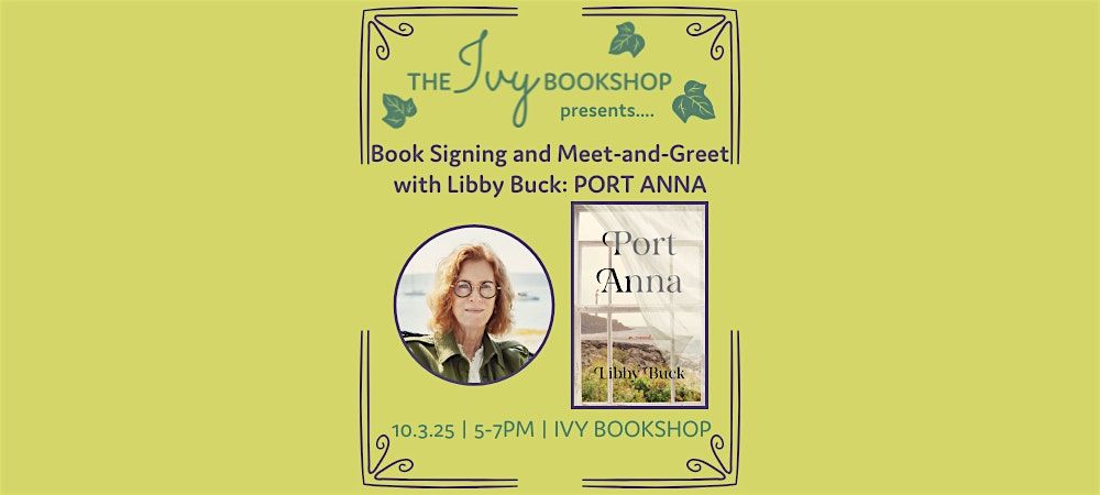 Book Signing and Meet-and-Greet with Libby Buck: PORT ANNA