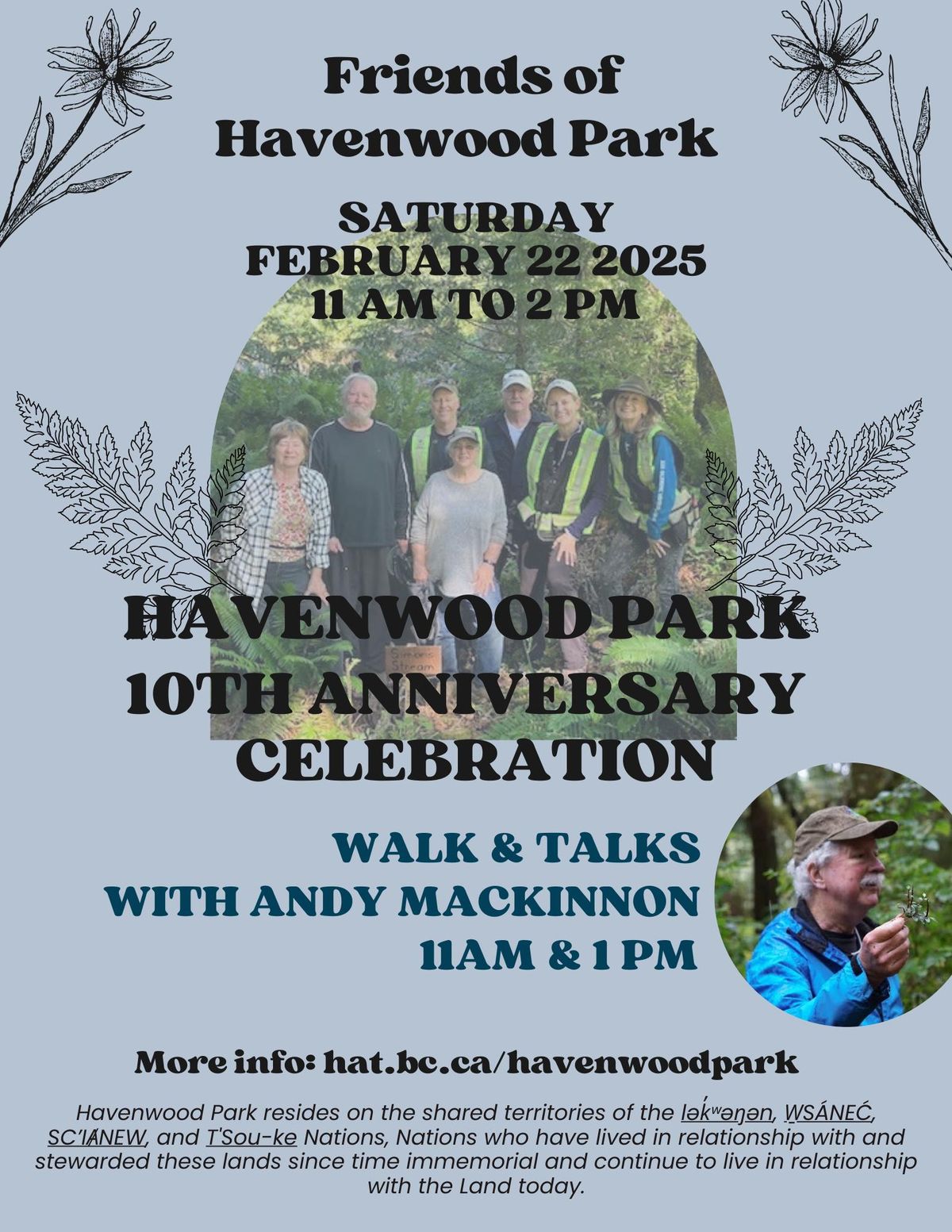 Walk & Talks with Andy MacKinnon - 10 Year Celebration of Friends of Havenwood Park Event