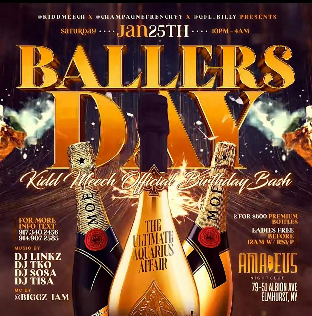 Saturday January 25th 2025 : The Ballers Day at Amadeus Nightclub