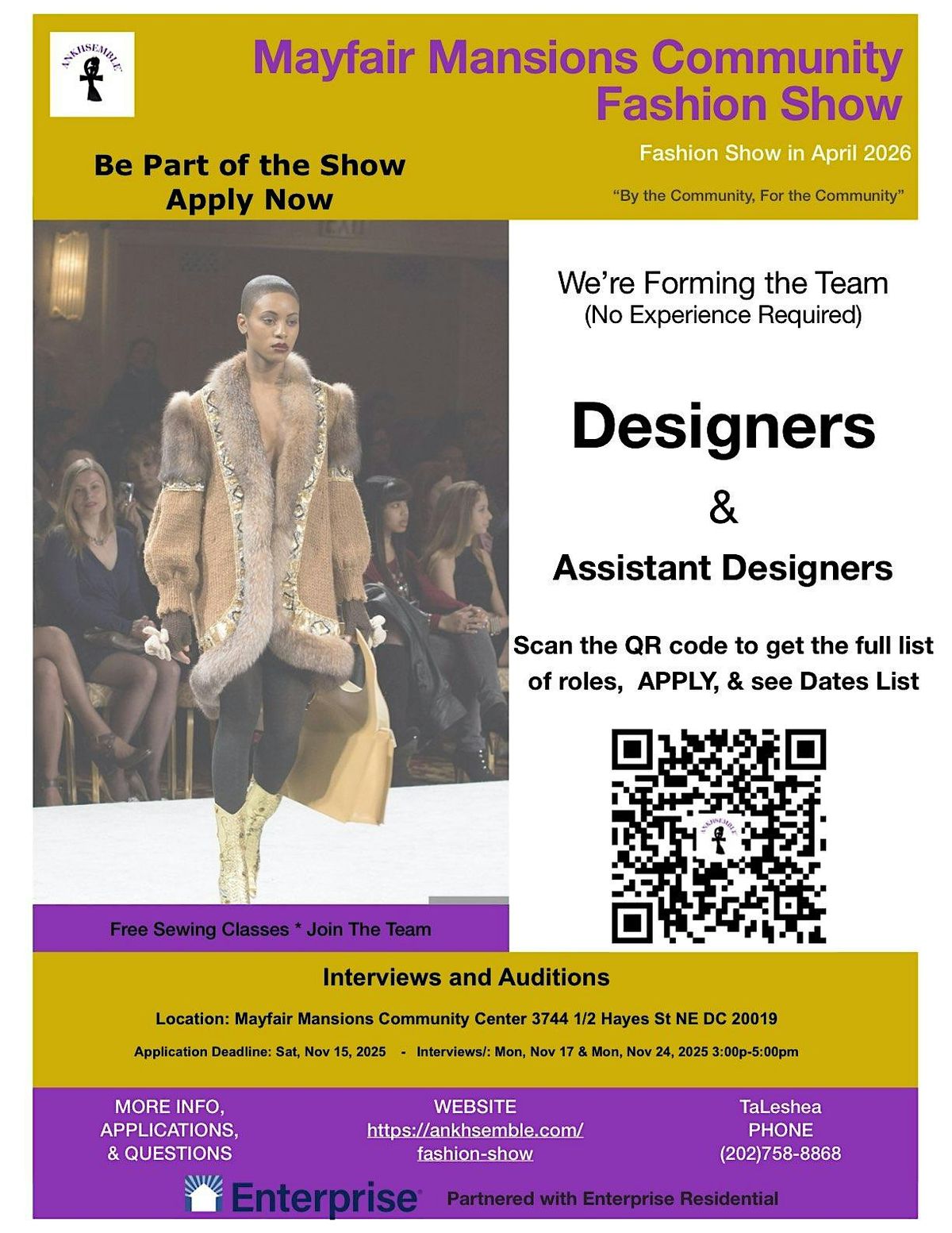 Fashion Show Designer Call + Fashion Director + Assistant Designers