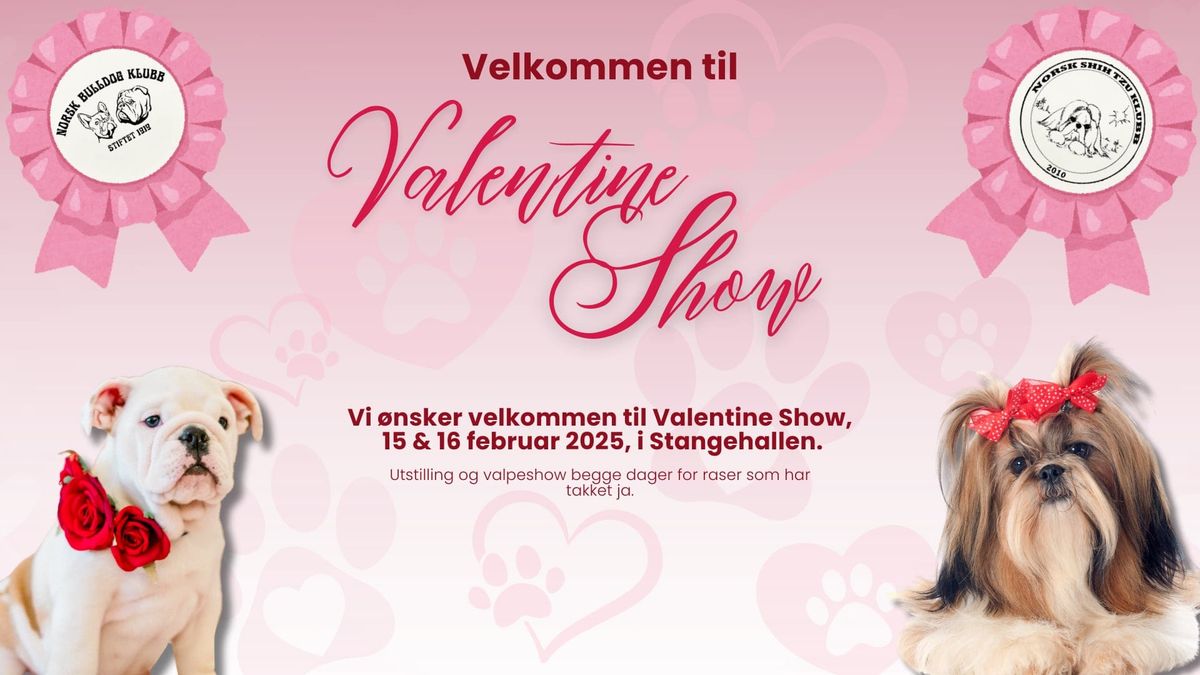 NBK og NSTK \u00f8nsker velkommen til Valentin Show i Stangehallen! Utstilling\/valpeshow for alle raser 