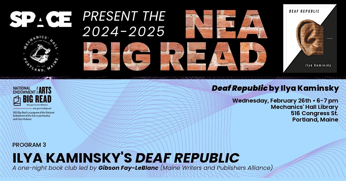 NEA Big Read: One-night Book Club of 'Deaf Republic' w\/ Gibson Fay-Leblanc