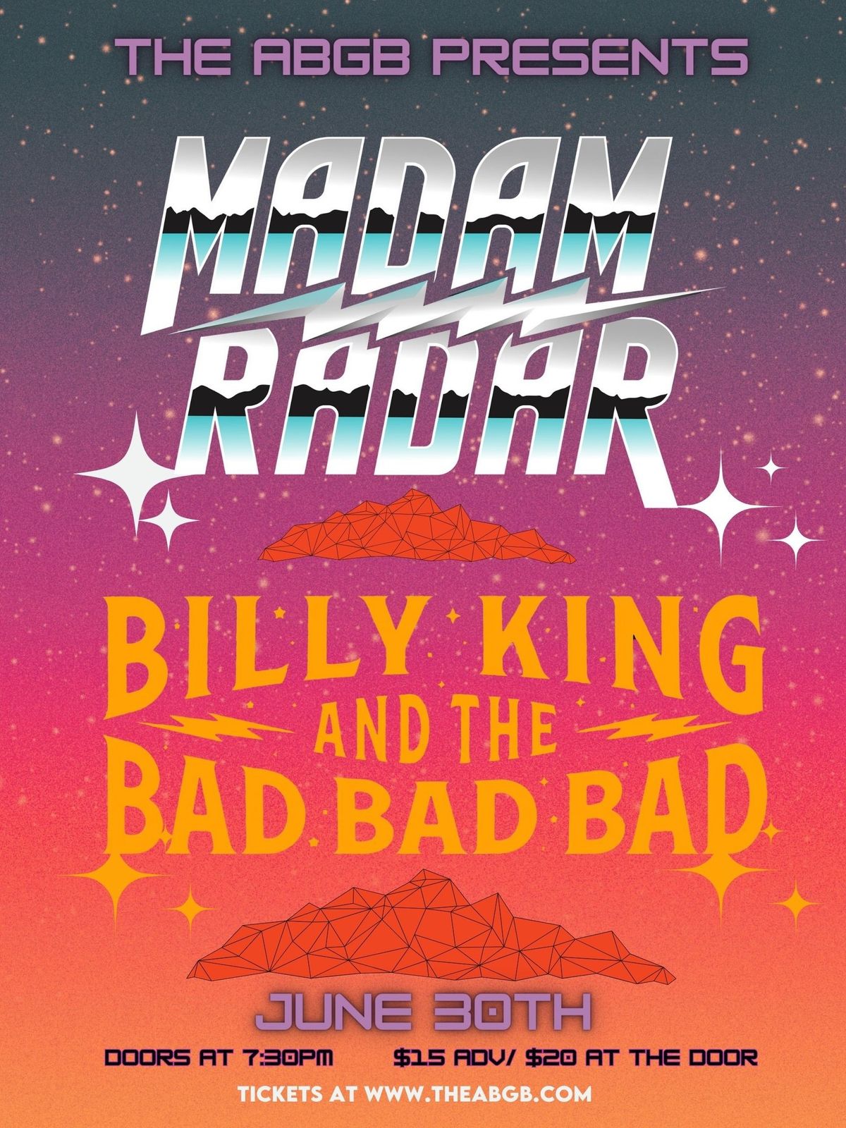 Live at ABGB Madam Radar and Billy King & The Bad Bad Bad 