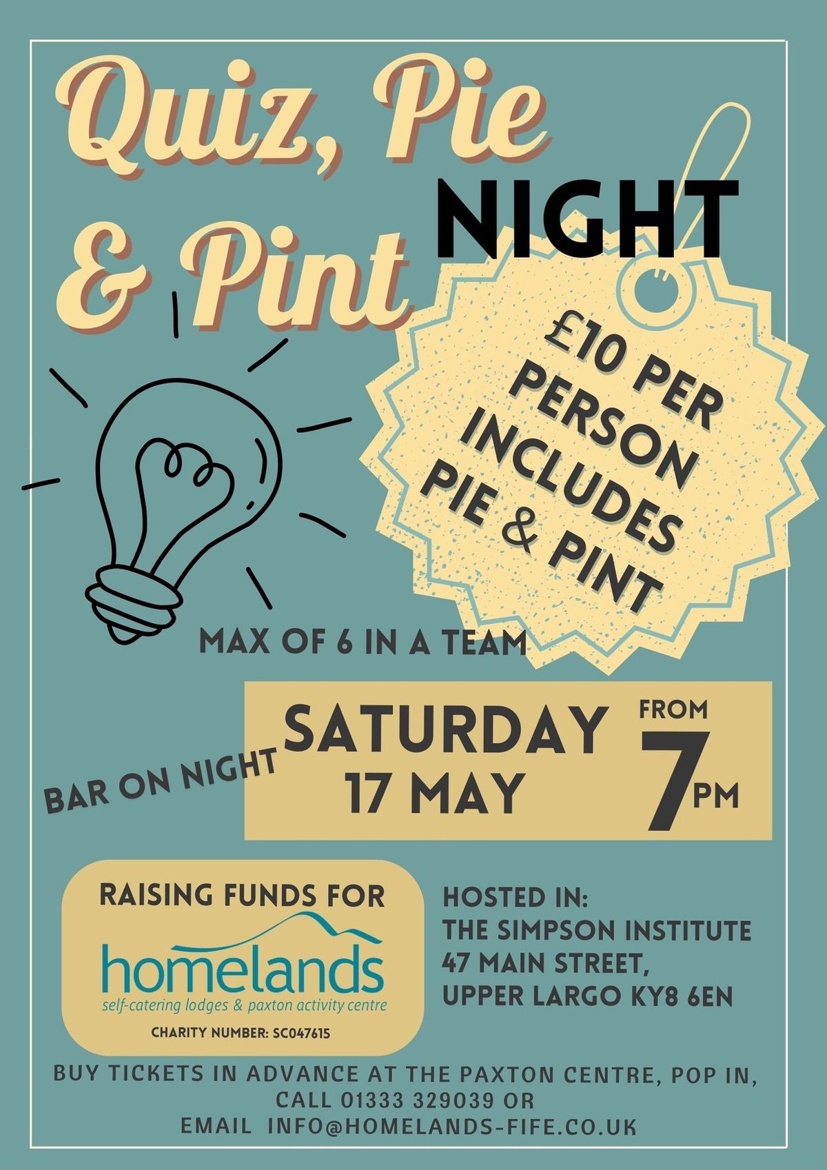 Quiz, Pie and Pint Night