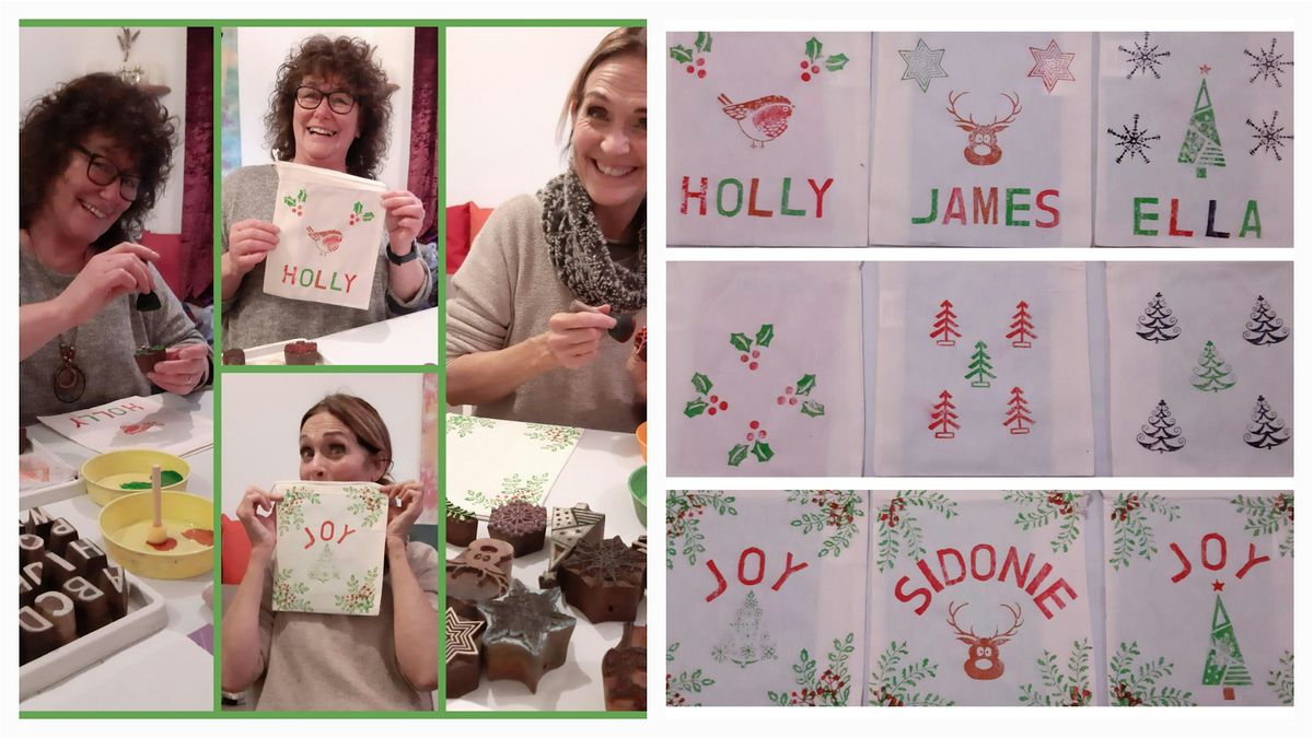Christmas Gift Bags Block Printing Workshop (adults only)