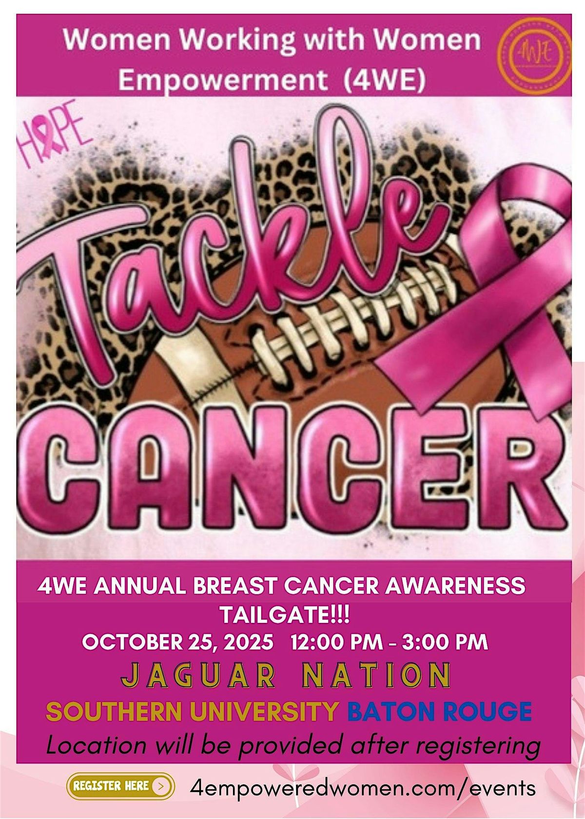 4WE ANNUAL BREAST CANCER AWARENESS TAILGATING OUTREACH
