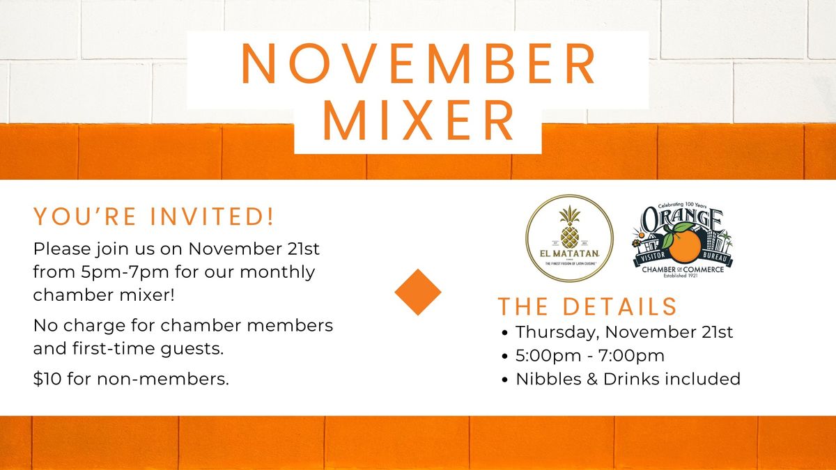 November Mixer for chamber members & guests