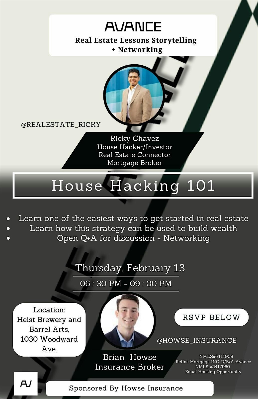 AVANCE YOUR LIFE: REAL ESTATE HOUSE HACKING 101