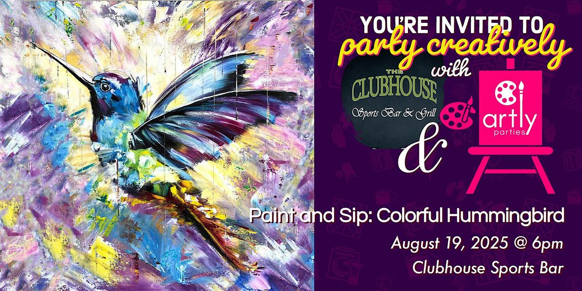 Paint and Sip: Colorful Hummingbird