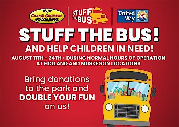 Stuff The Bus at Craig's Cruisers Holland & Muskegon!
