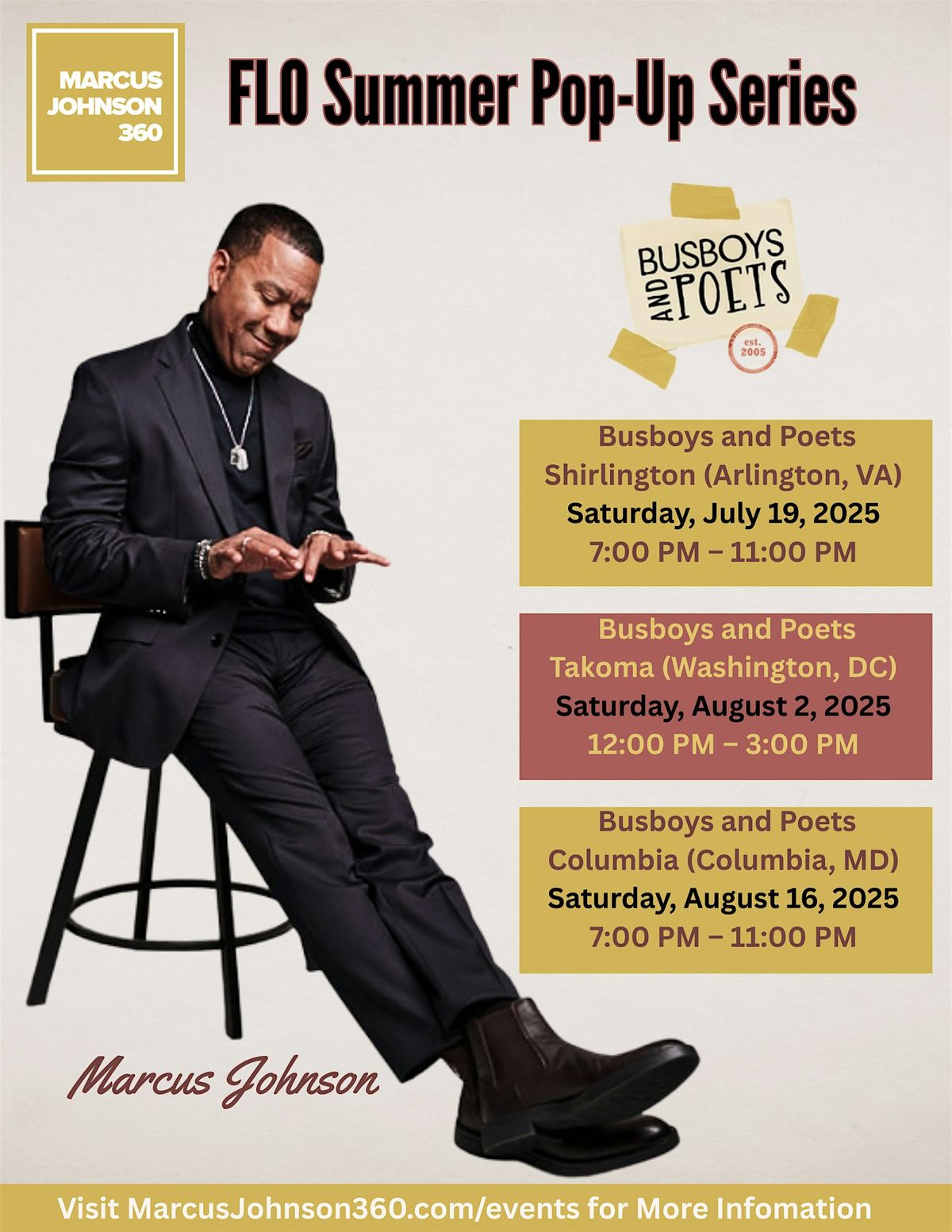 FLO Vibes in Columbia: An Evening of Jazz & Wellness with Marcus Johnson