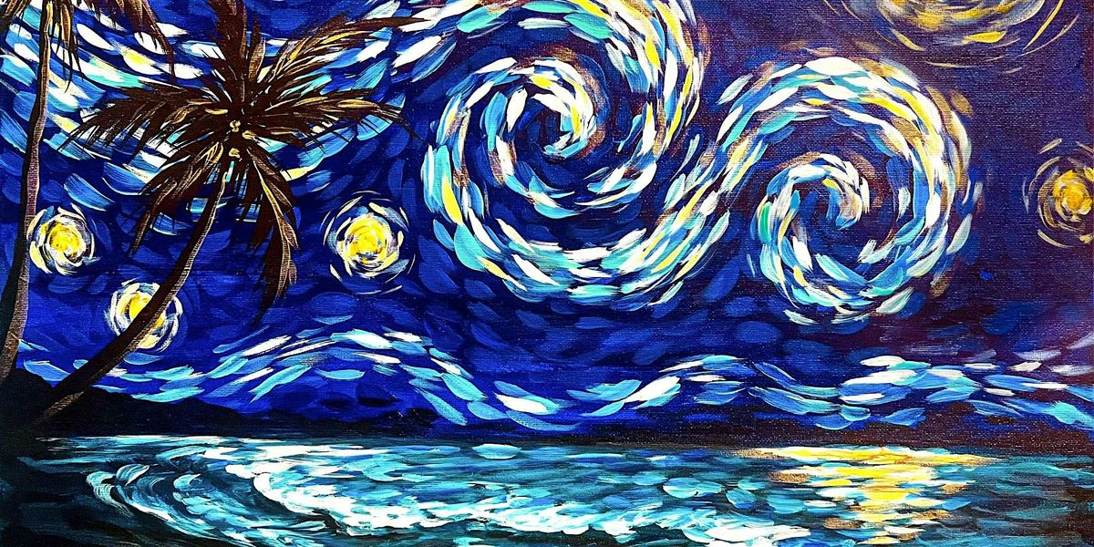 Starry Night Ocean Tide - Paint and Sip by Classpop!\u2122