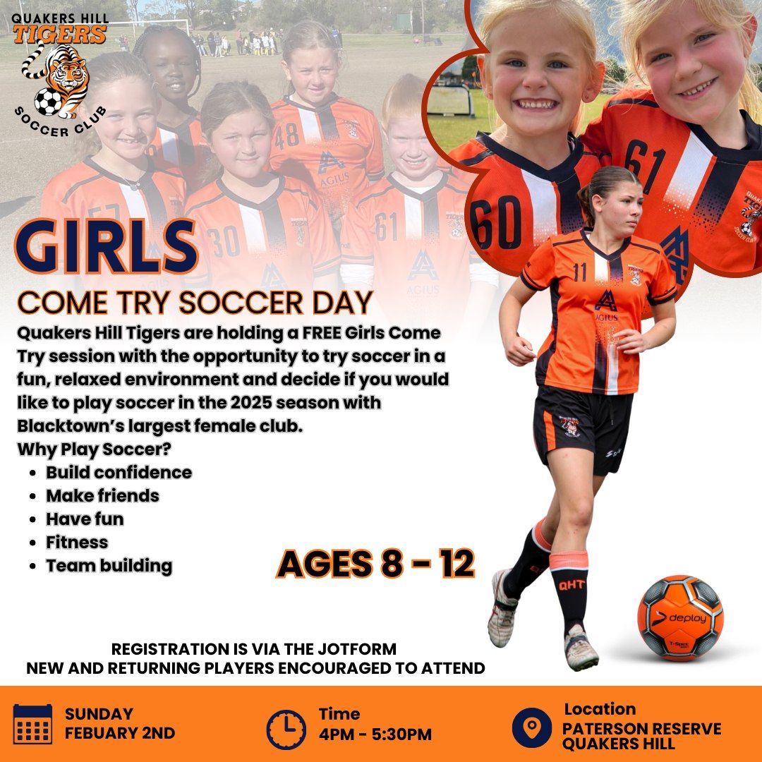 GIRLS COME TRY SOCCER DAY