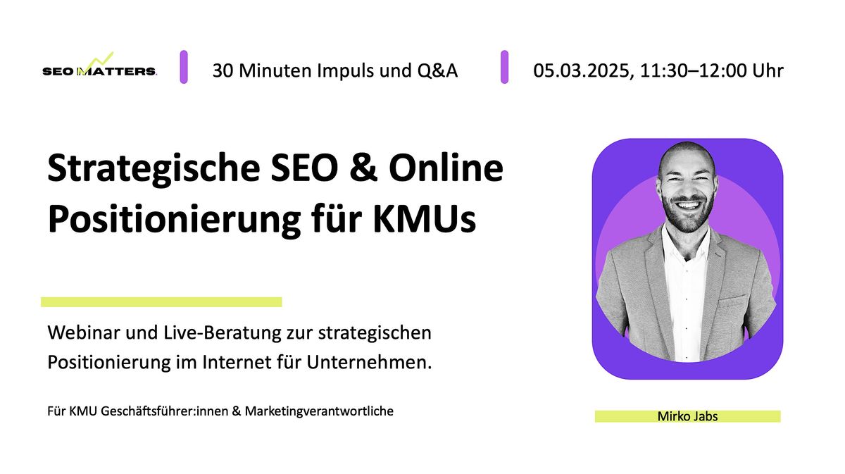 Strategische SEO f\u00fcr KMUs