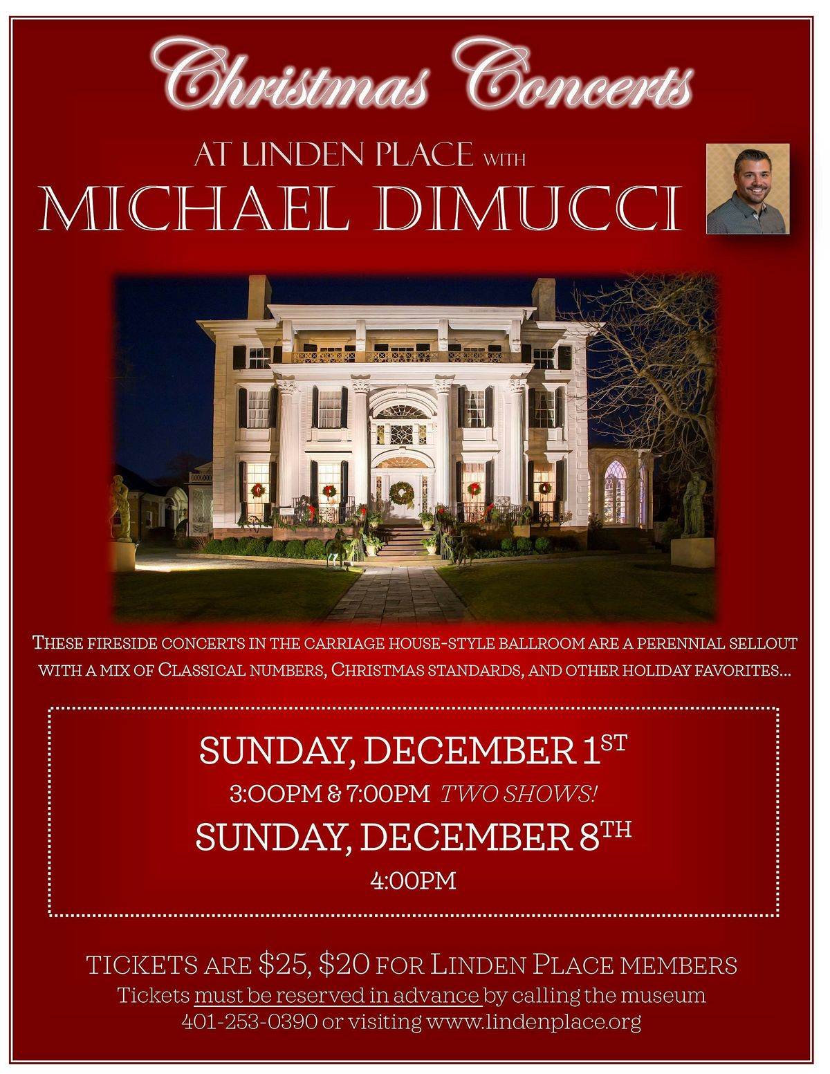 Christmas Concerts at Linden Place with Michael DiMucci