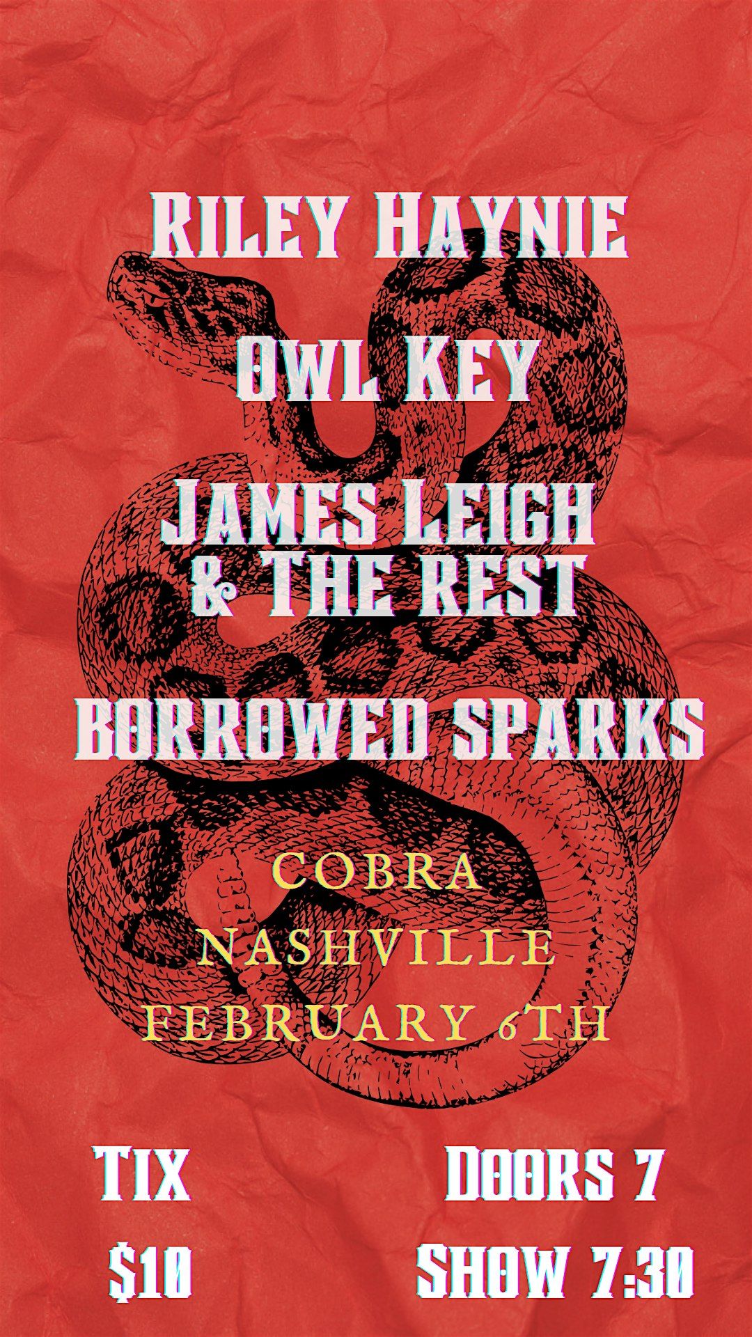 Riley Haynie | Owl Key | James Leigh & The Rest | Borrowed Sparks