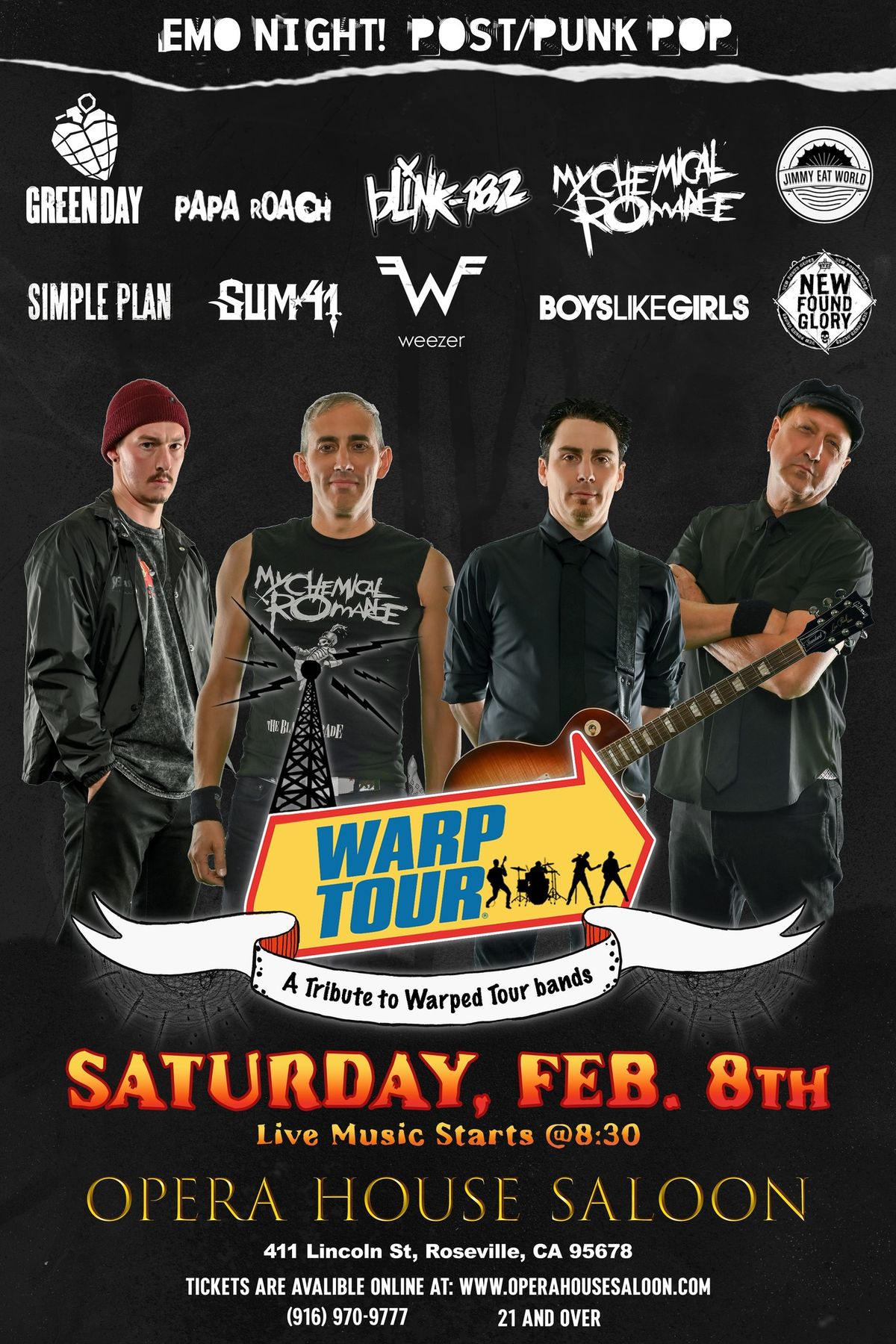 Warp Tour opening for Rebel The Bay (80\u2019s, 90\u2019s, pop, alt hits)