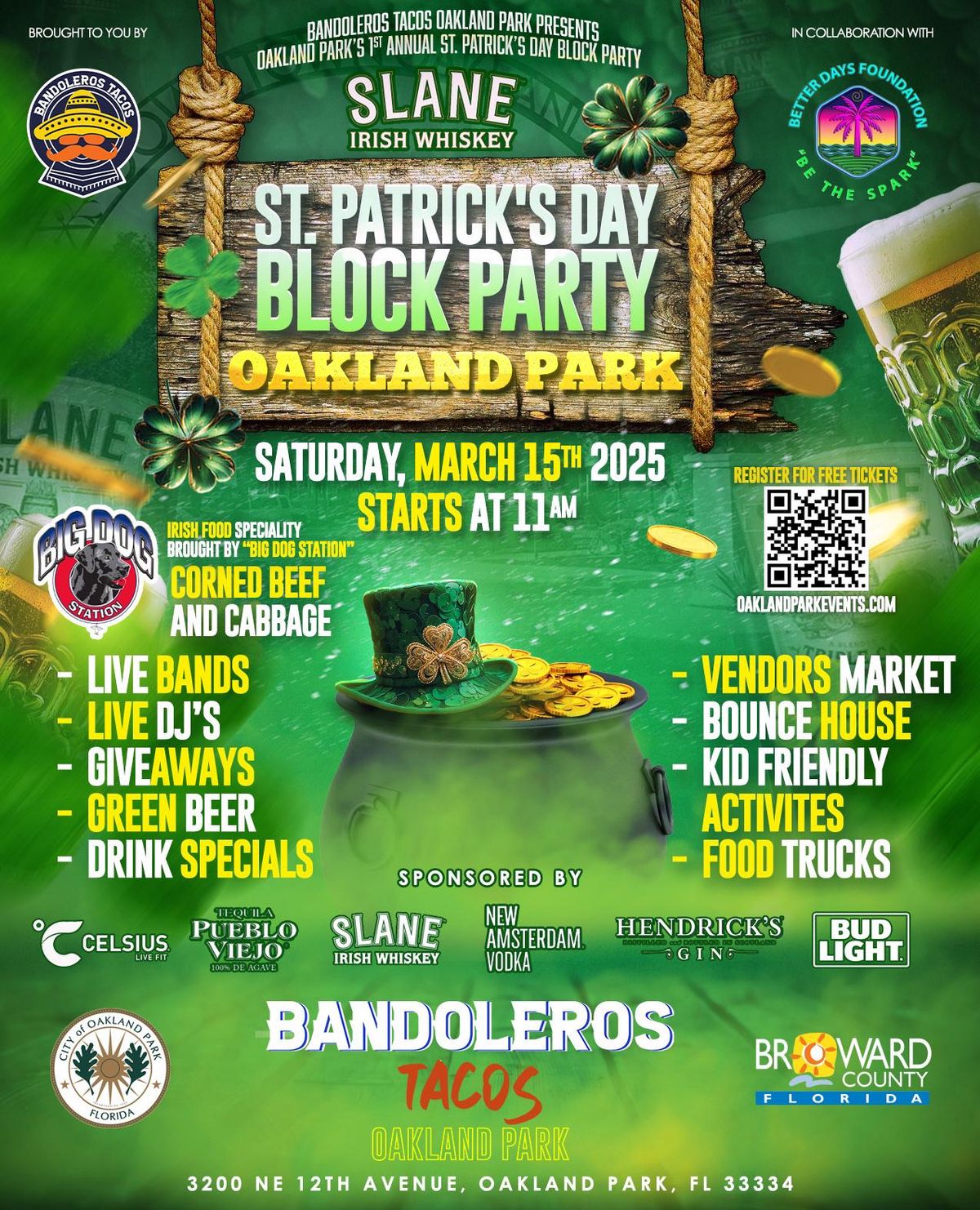 St. Patrick's Day Block Party | Oakland Park | Free Beer!