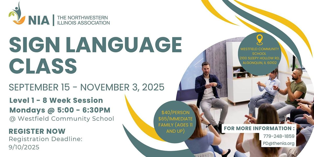 NIA Sign Language Classes Level 1 Fall 2025 (ALGONQUIN)