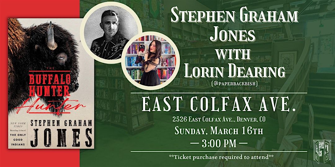 Stephen Graham Jones with Lorin Dearing at Tattered Cover Colfax